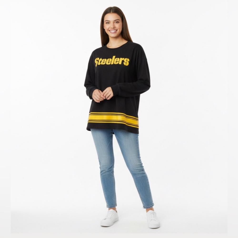 Victoria’s Secret PINK Pittsburgh Steelers long sleeve top - SZ Large - EUC - Picture 2 of 13